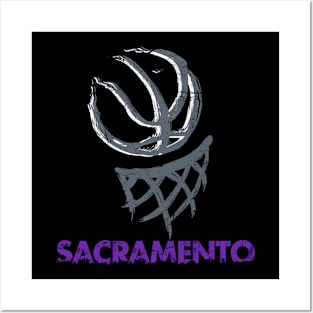 Vintage Sacramento California B-Ball Basketball Game Fans Posters and Art